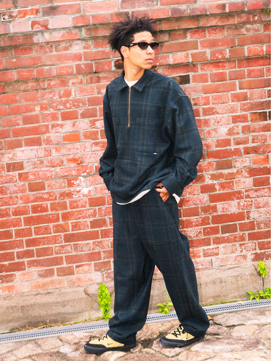 HAIGHT ( ヘイト ) FLANNEL HALF ZIP SHIRT フランネル ハーフジップ シャツ