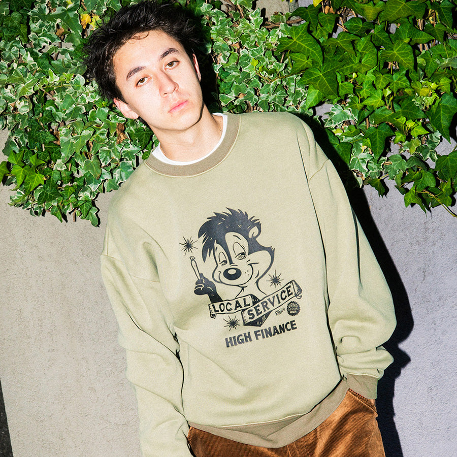 HAIGHT × GRINDLODGE ( ヘイト × グラインドロッヂ ) LOCAL SERVICE PIGMENT DYE SWEAT スウェット トレーナー