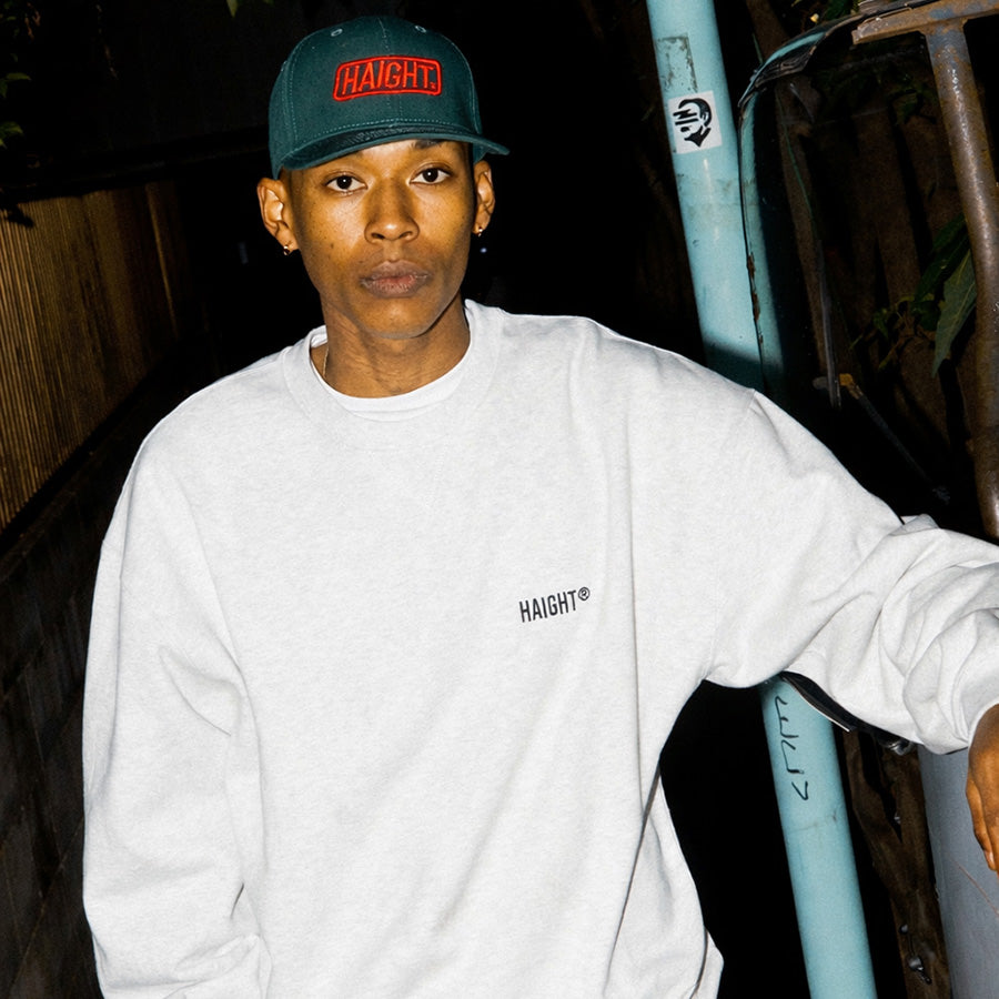 HAIGHT LOGO CREWNECK SWEAT アッシュ 着用