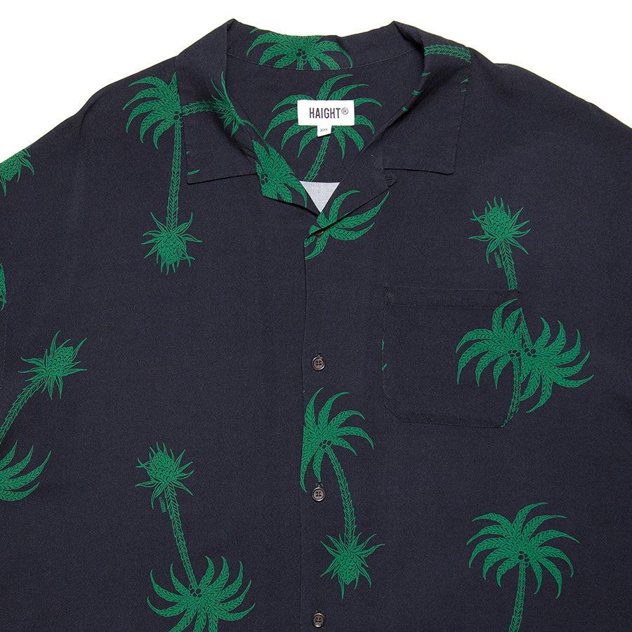 HAIGHT LVC LOUD TREE RAYON SHIRT ブラック 開襟ディテール