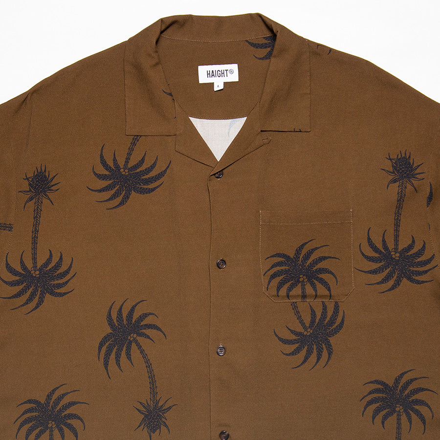 HAIGHT LVC LOUD TREE RAYON SHIRT ブラウン 開襟ディテール