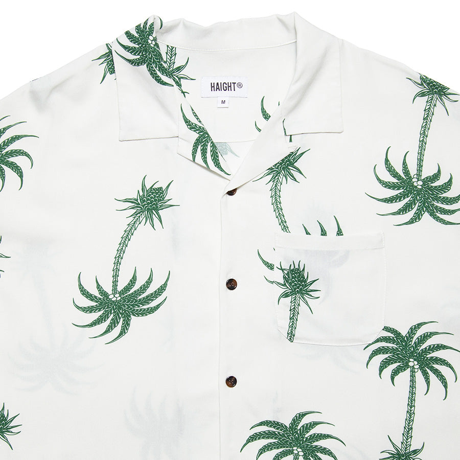 HAIGHT LVC LOUD TREE RAYON SHIRT ホワイト 開襟ディテール