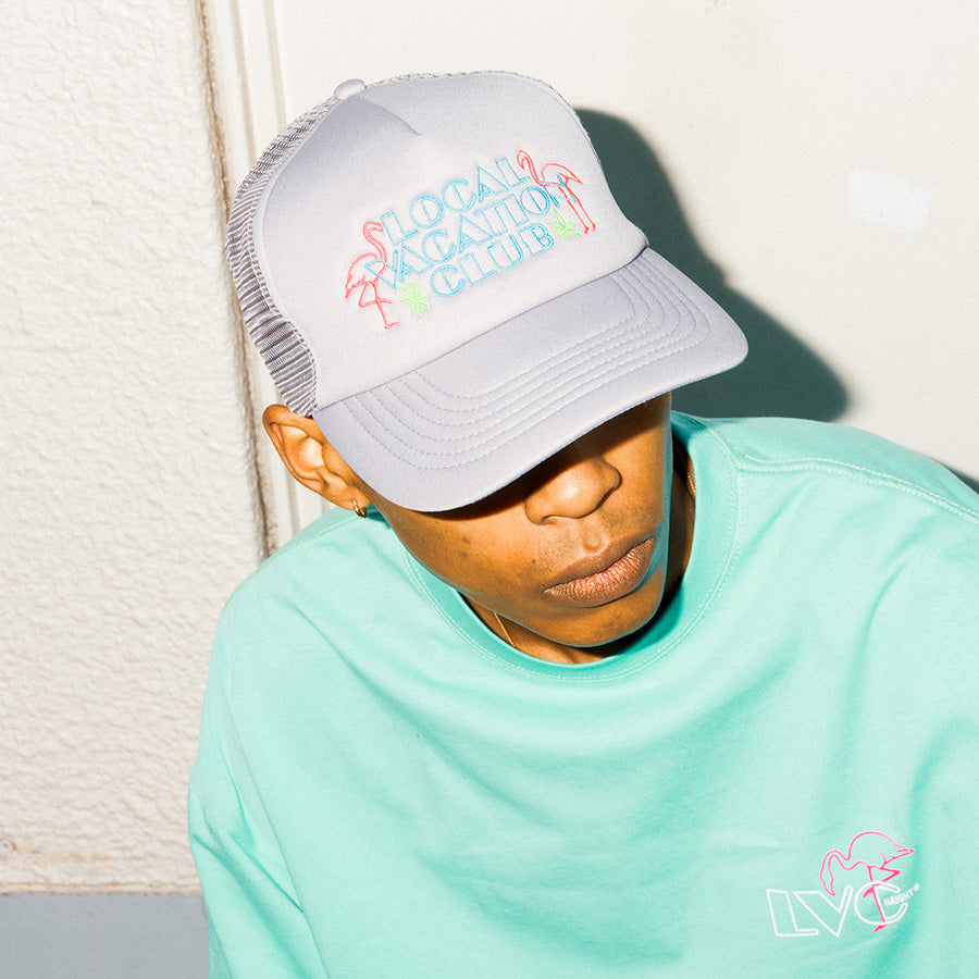 HAIGHT LVC NEON LIGHT MESH CAP グレー モデル着用