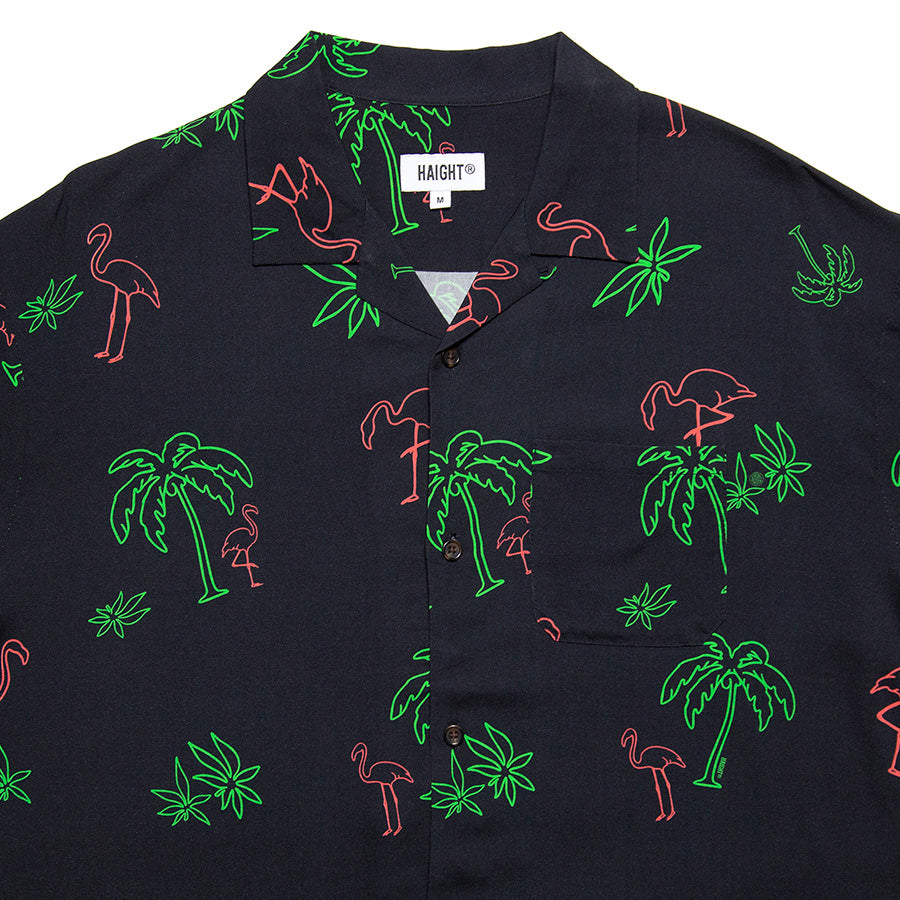 HAIGHT LVC NEON LIGHT RAYON SHIRT ブラック 襟元・胸ポケット