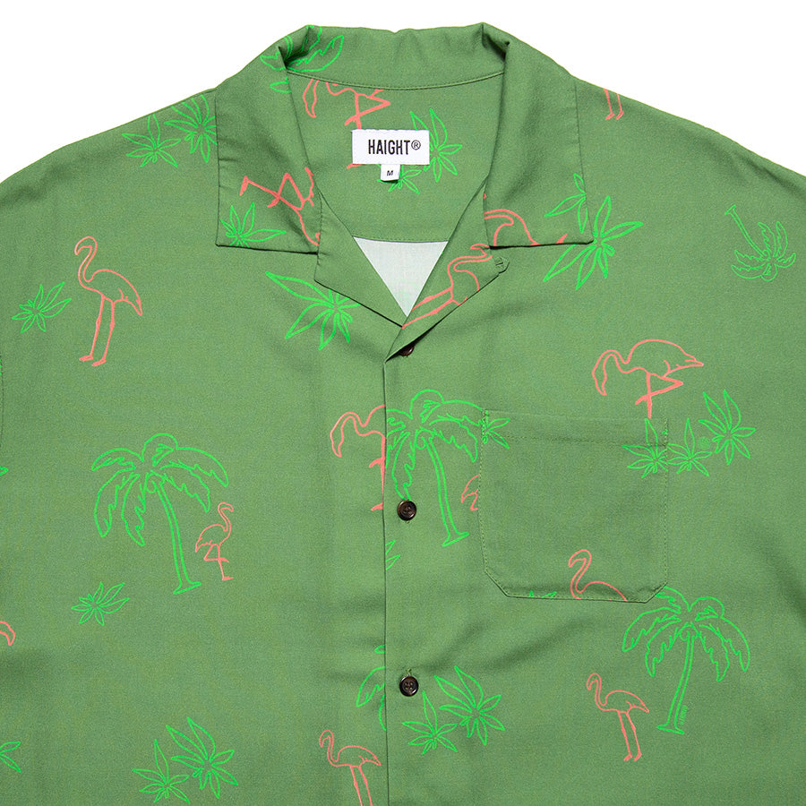 HAIGHT LVC NEON LIGHT RAYON SHIRT グリーン 襟元・胸ポケット