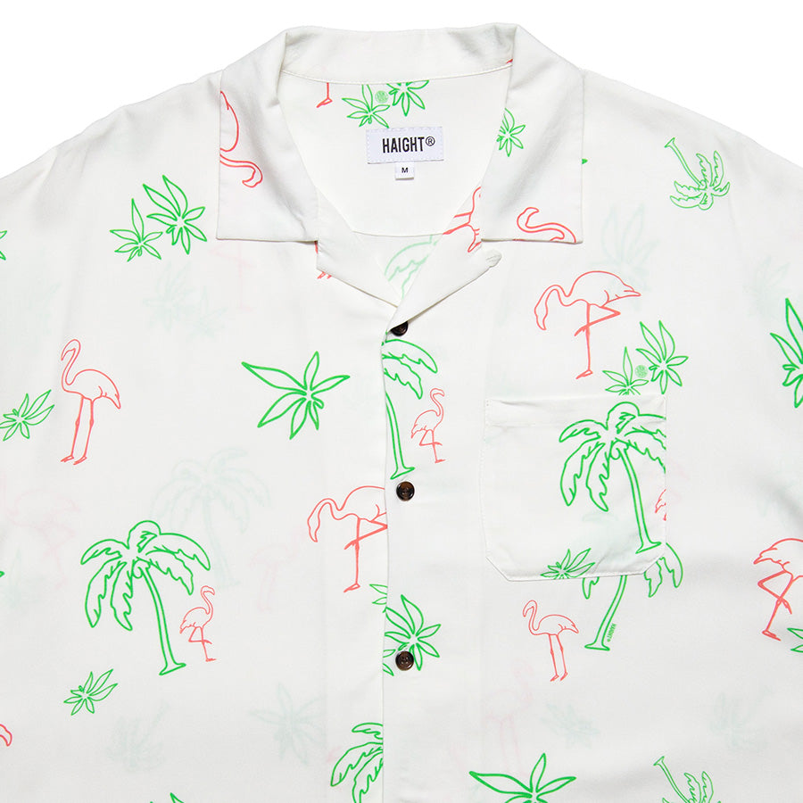 HAIGHT LVC NEON LIGHT RAYON SHIRT ホワイト 襟元・胸ポケット