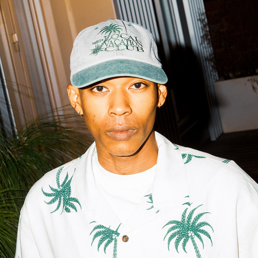 HAIGHT LVC PIGMENT DYED CAP グレー×グリーン 着用イメージ