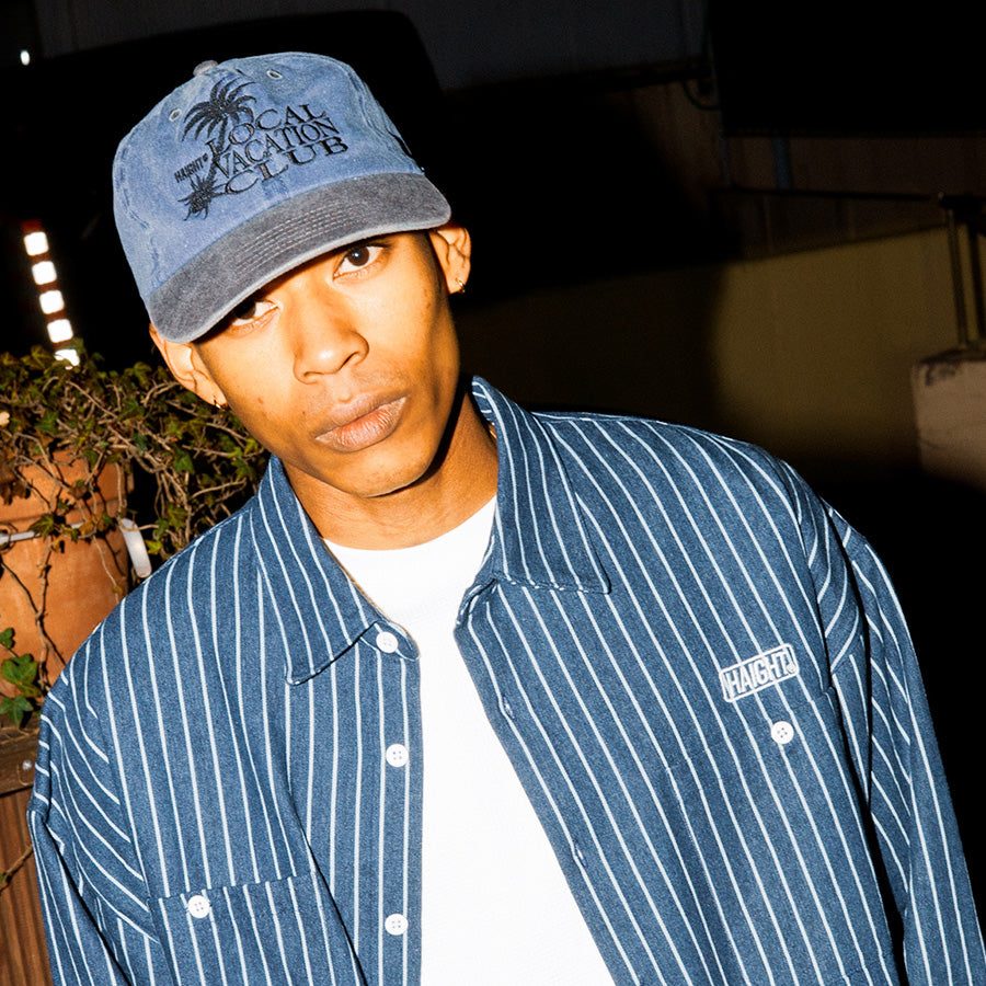 HAIGHT LVC PIGMENT DYED CAP ネイビー×ブラック 着用イメージ