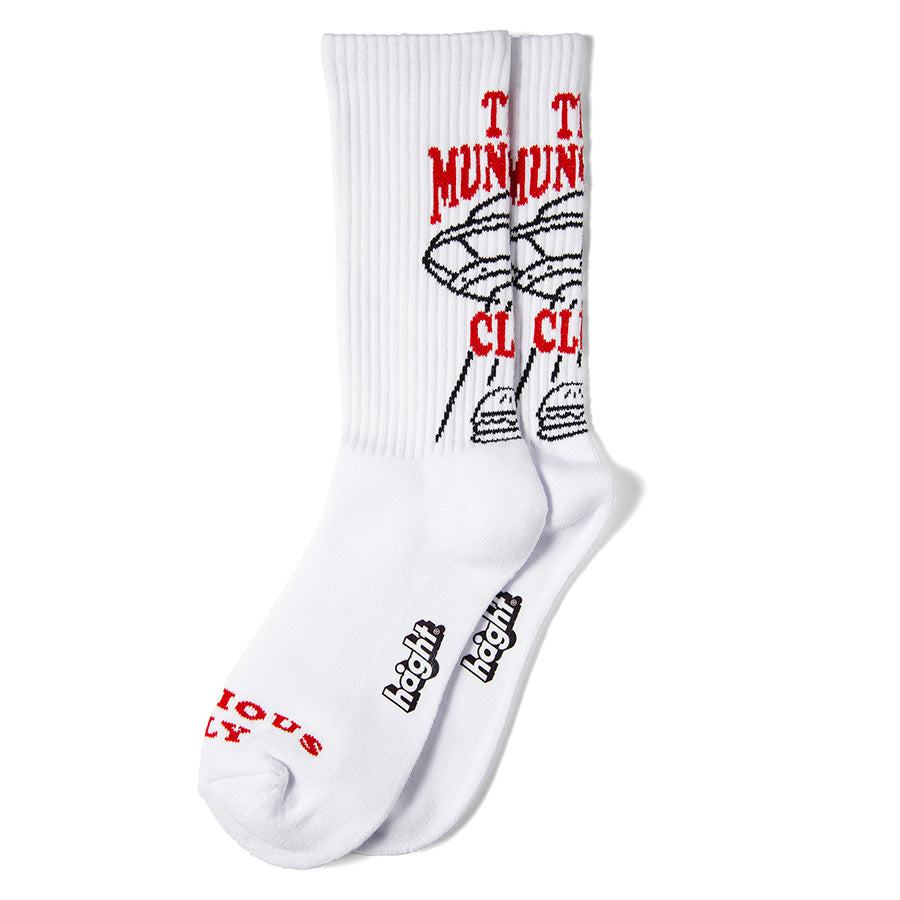 HAIGHT M.C BURGER SOCKS ソックス ホワイト 平置き正面 HTAW-267005