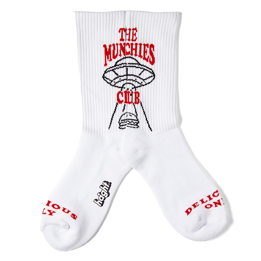 HAIGHT M.C BURGER SOCKS ソックス ホワイト グラフィック ロゴ全体 HTAW-267005