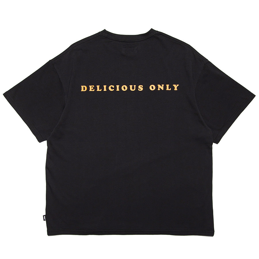 HAIGHT M.C BURGER TEE Tシャツ ブラック 平置き背面 HTAW-261002