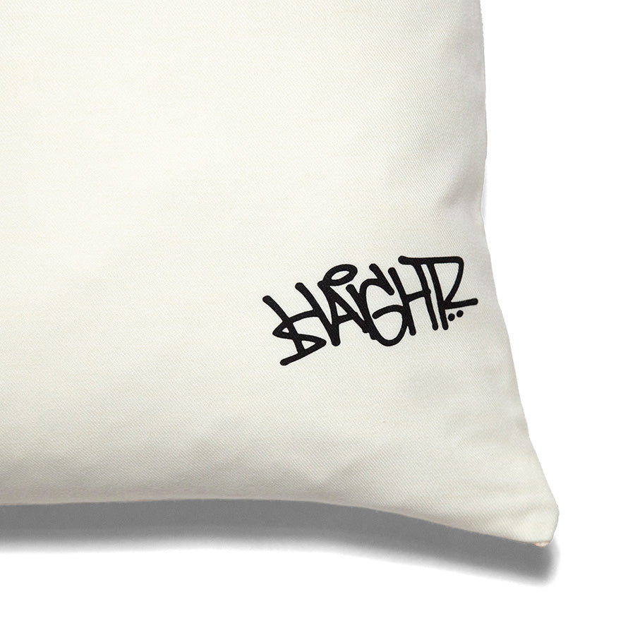 HAIGHT MUNCHIES CLUB CUSHION ft.CASPER クッション ホワイト 背面ロゴ詳細 HTMC-267005