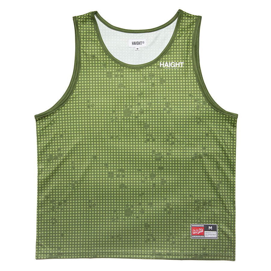 HAIGHT（ヘイト）NIGHT CAMO MESH TANK オリーブ 平置き正面 HTSS-269001
