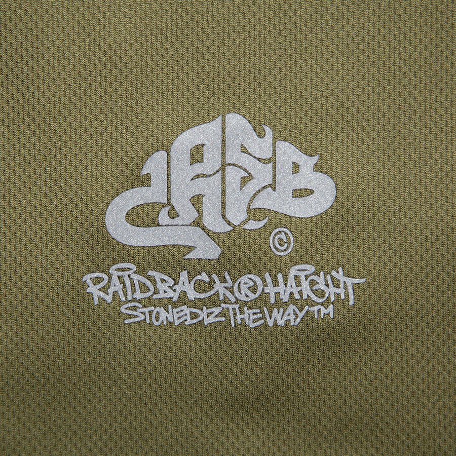 HAIGHT RAIDBACK CRSB DRY Tee オリーブ 左胸ロゴプリント