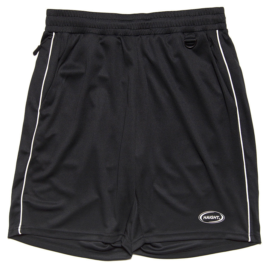 HAIGHT（ヘイト）OVAL LOGO DRY SHORTS ブラック 正面平置き HTSS-265008