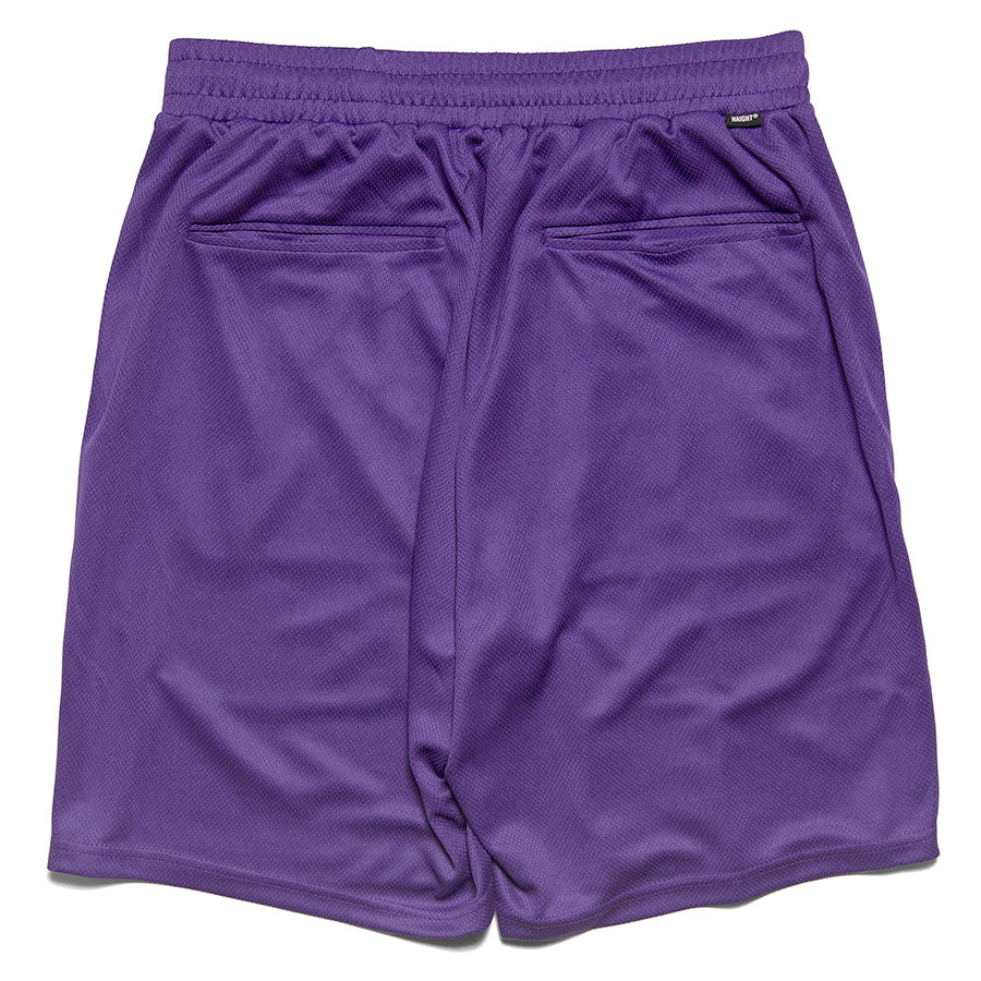 HAIGHT（ヘイト）OVAL LOGO DRY SHORTS パープル 背面平置き HTSS-265008