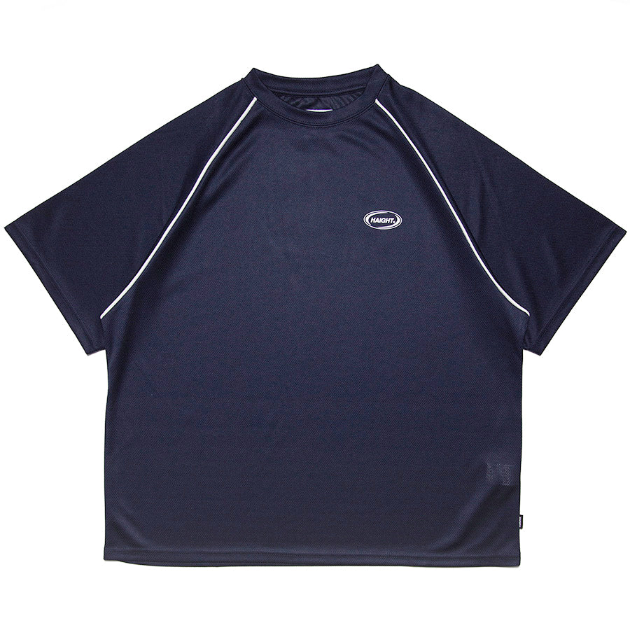 HAIGHT（ヘイト）OVAL LOGO DRY TEE ネイビー 正面平置き HTSS-261007