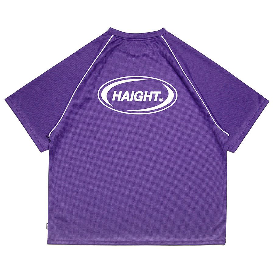 HAIGHT（ヘイト）OVAL LOGO DRY TEE パープル 背面平置き HTSS-261007