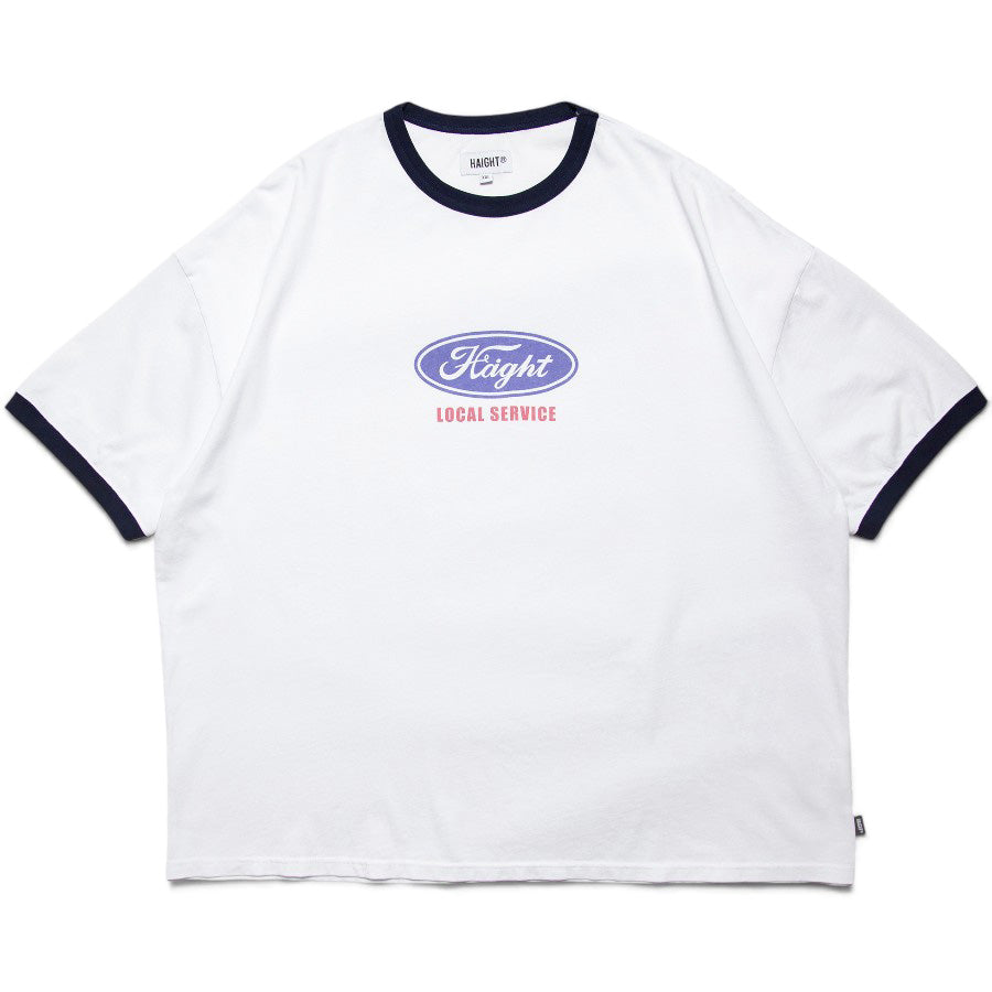 HAIGHT リンガーTシャツ ホワイト ロゴプリント 正面