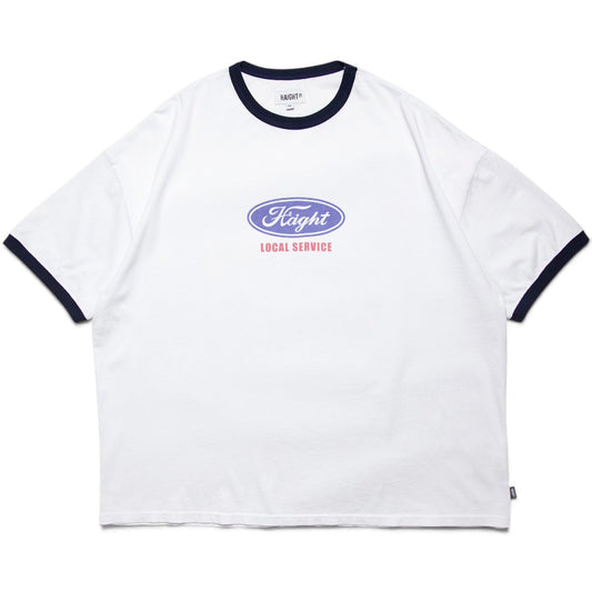 HAIGHT リンガーTシャツ ホワイト ロゴプリント 正面