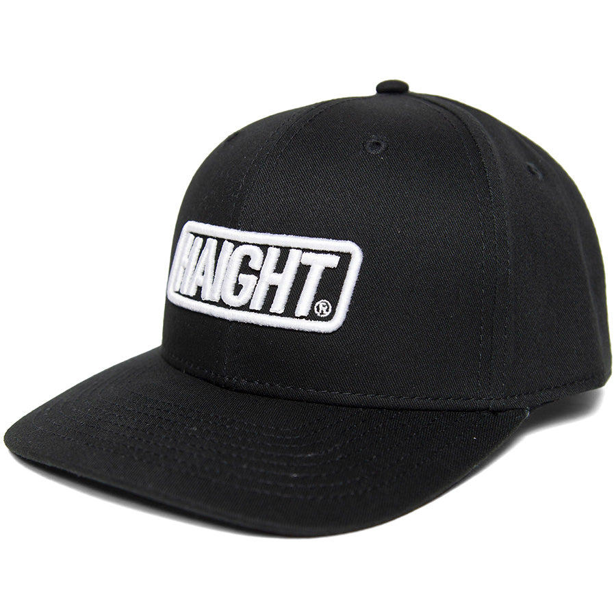 HAIGHT キャップ ブラック ボックスロゴ 左斜め