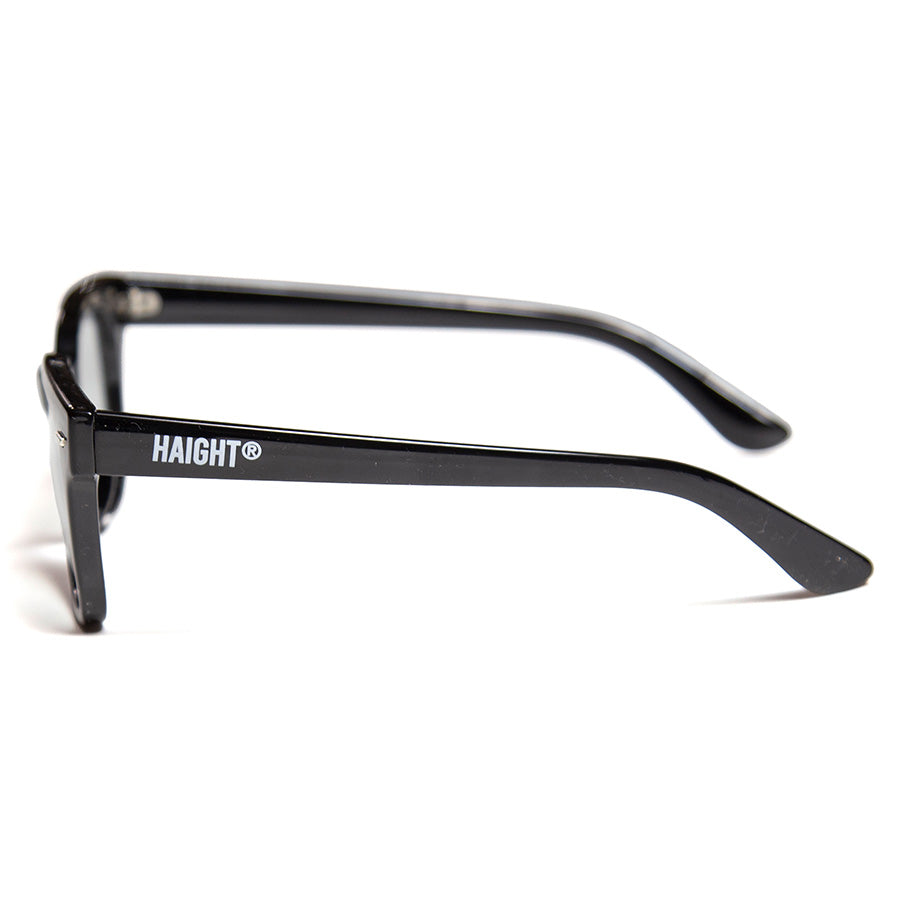 HAIGHT（ヘイト）POLARIZED SUN GLASSES ブラック/パープル テンプルロゴプリント