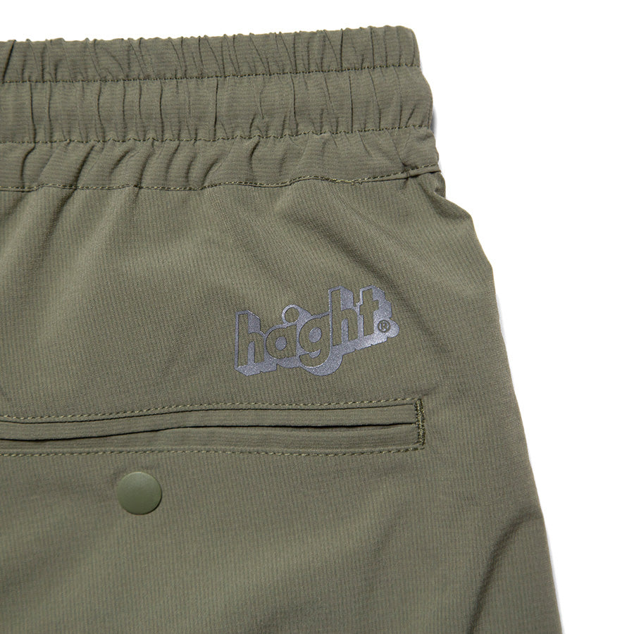 HAIGHT RELAXING EASY PANTS オリーブ バックポケット ロゴプリント詳細