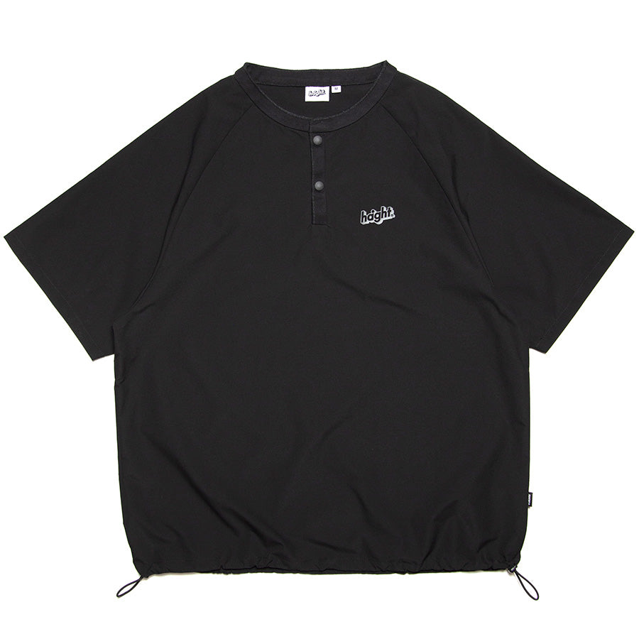HAIGHT RELAXING SNAP Tee ブラック ドローコード調整シルエット