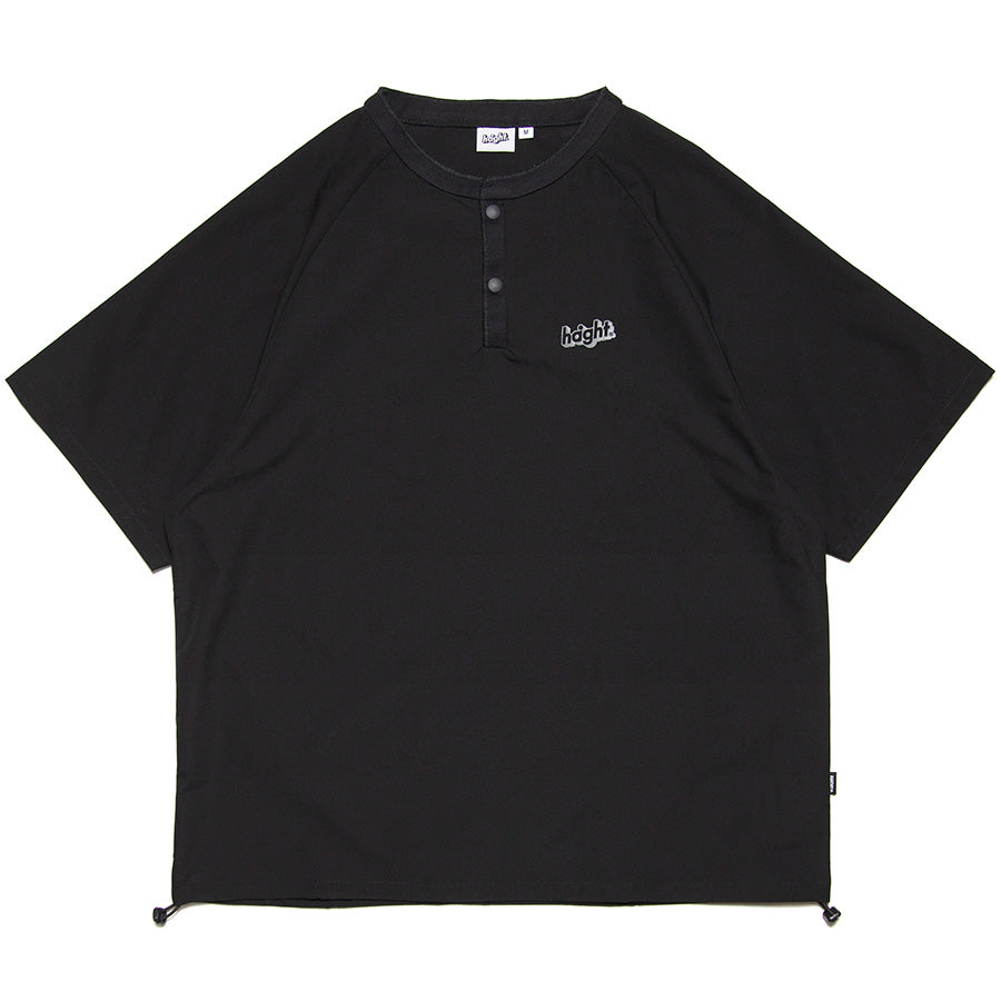 HAIGHT RELAXING SNAP Tee ブラック 正面平置き