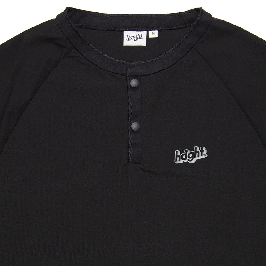 HAIGHT RELAXING SNAP Tee ブラック ヘンリーネック詳細