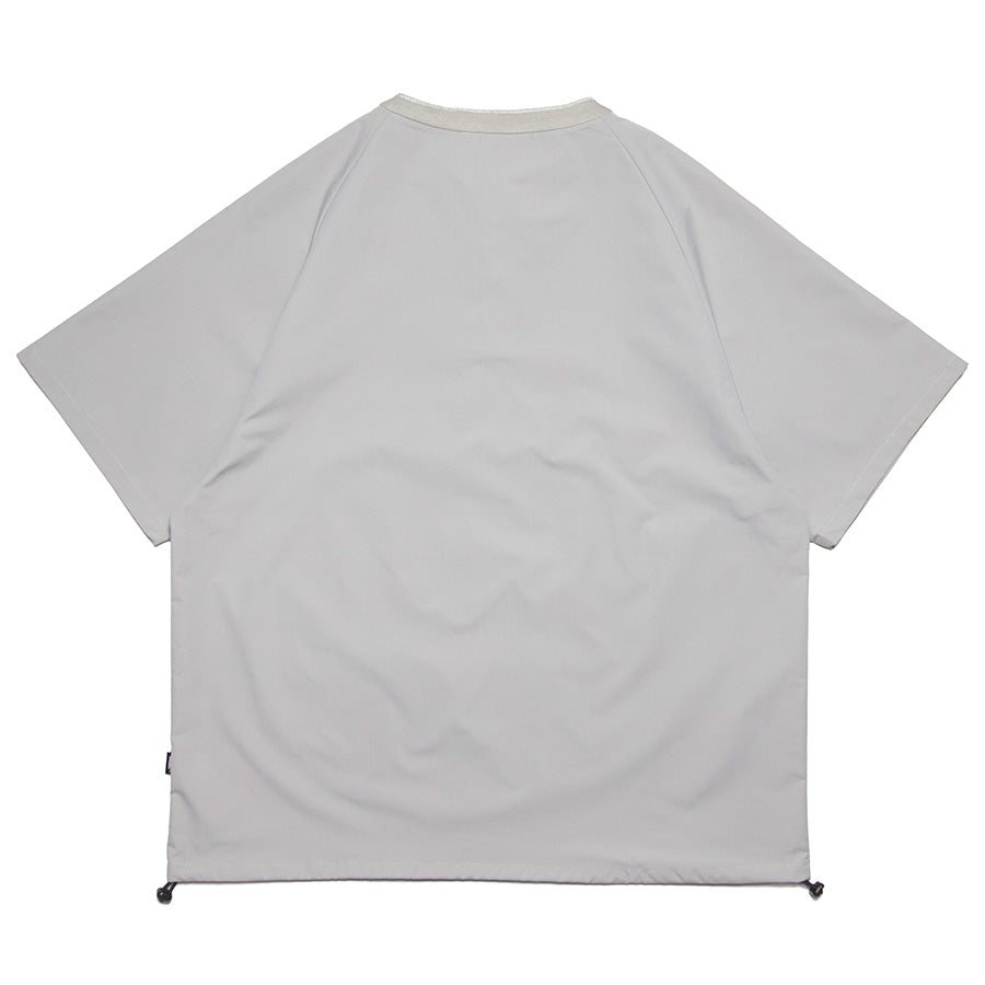 HAIGHT RELAXING SNAP Tee ライトグレー 背面平置き