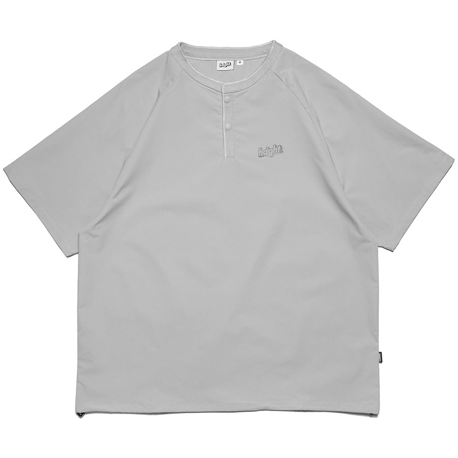 HAIGHT RELAXING SNAP Tee ライトグレー 正面平置き