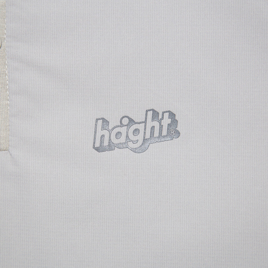HAIGHT RELAXING SNAP Tee ライトグレー リフレクターロゴプリント