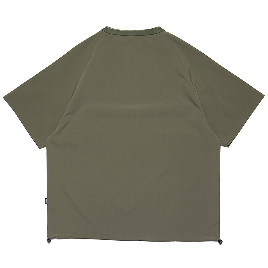 HAIGHT RELAXING SNAP Tee オリーブ 背面平置き