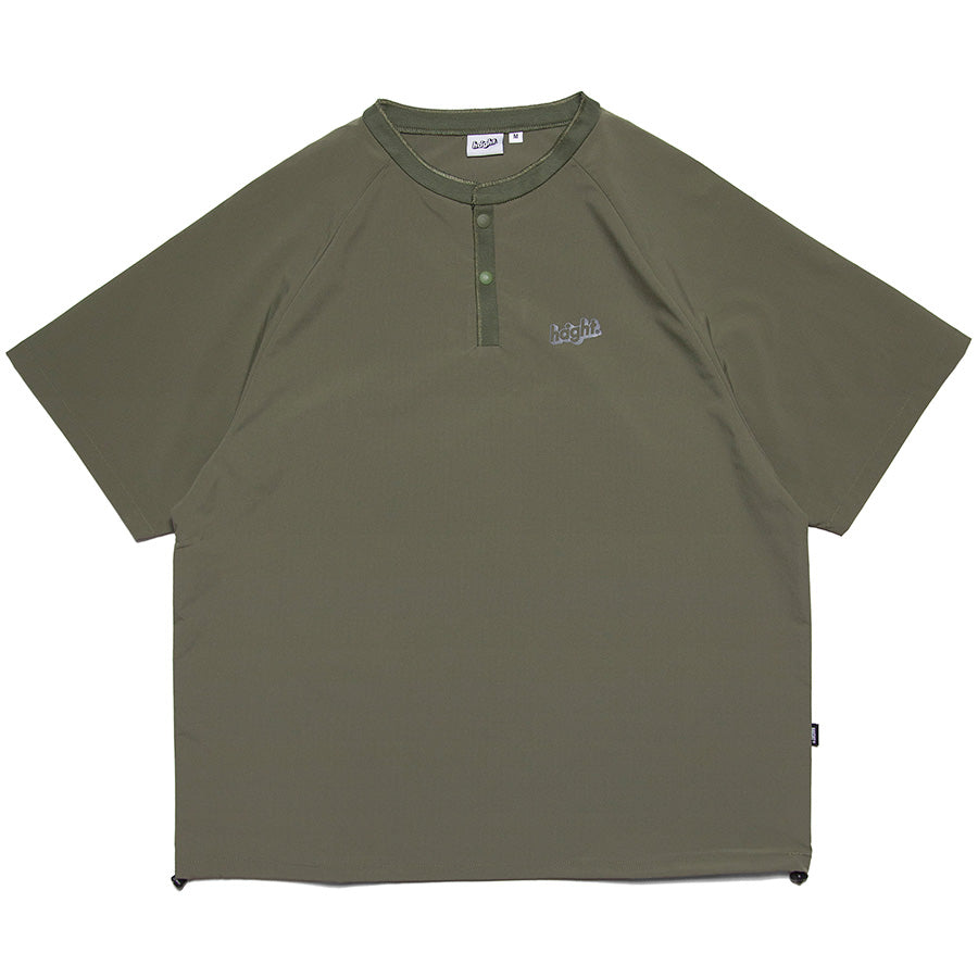 HAIGHT RELAXING SNAP Tee オリーブ 正面平置き