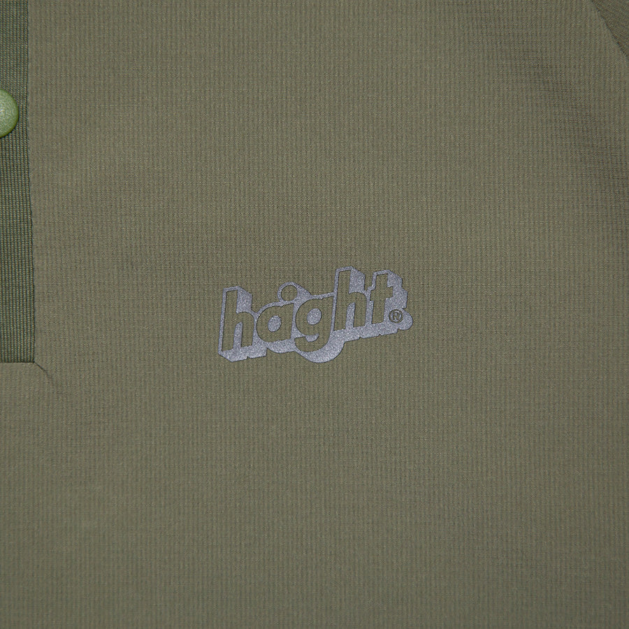 HAIGHT RELAXING SNAP Tee オリーブ リフレクターロゴプリント