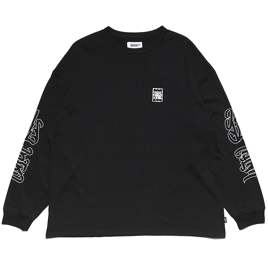 HAIGHT 仙臺 L/S TEE BLACK STORE 別注 ロングスリーブTシャツ ブラック 正面 平置き HTBS-261002