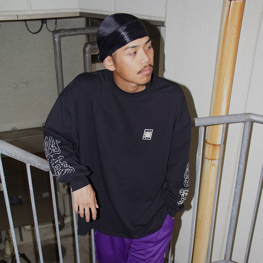 HAIGHT 仙臺 L/S TEE BLACK STORE 別注 ロングスリーブTシャツ ブラック モデル着用 正面 HTBS-261002