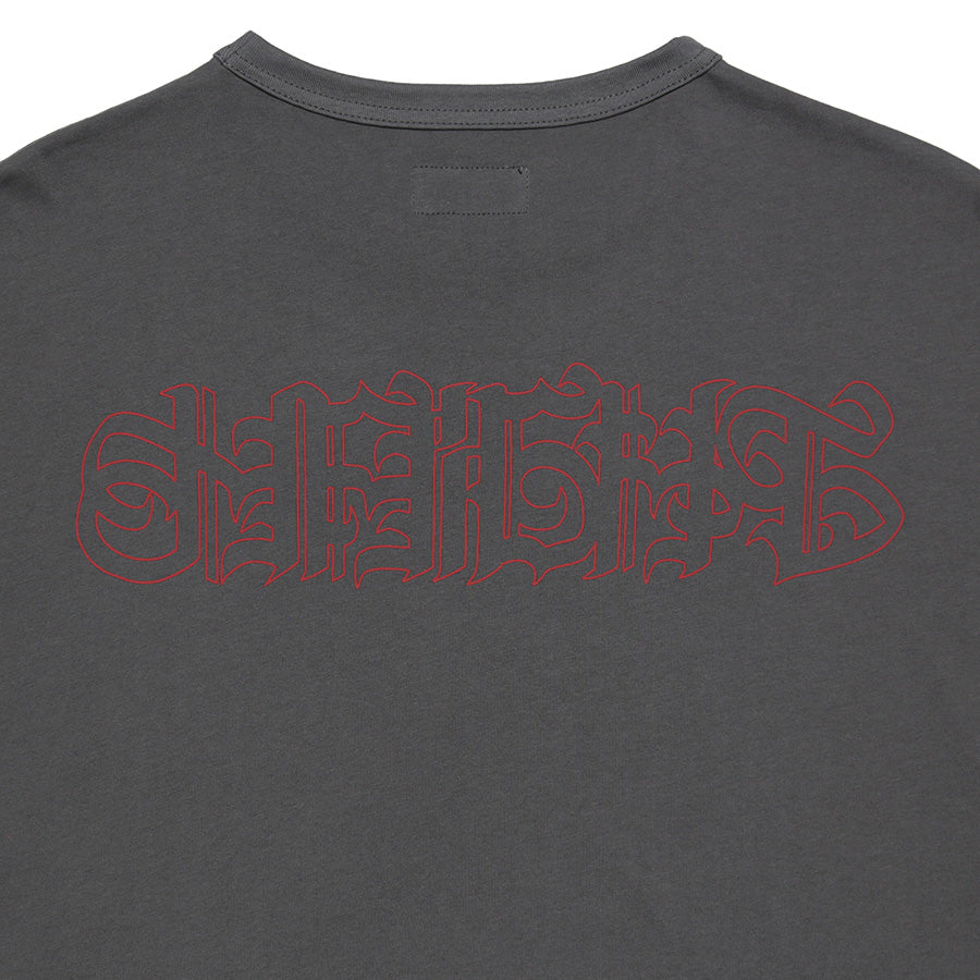 HAIGHT 仙臺 L/S TEE BLACK STORE 別注 ロングスリーブTシャツ チャコール 背面 平置き HTBS-261002
