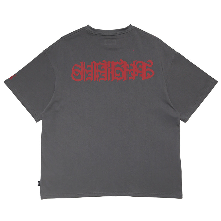 HAIGHT 仙臺 S/S TEE BLACK STORE 別注Tシャツ チャコール 背面 平置き HAIGHTロゴ HTBS-261001