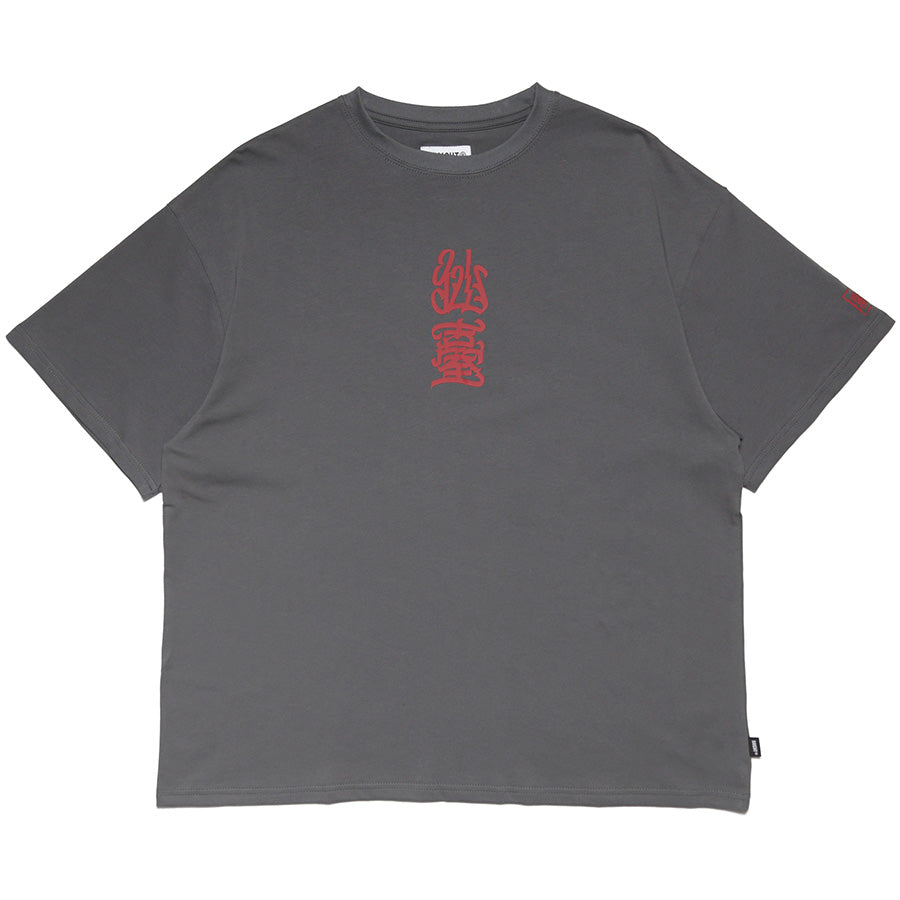 HAIGHT 仙臺 S/S TEE BLACK STORE 別注Tシャツ チャコール 正面 平置き HTBS-261001