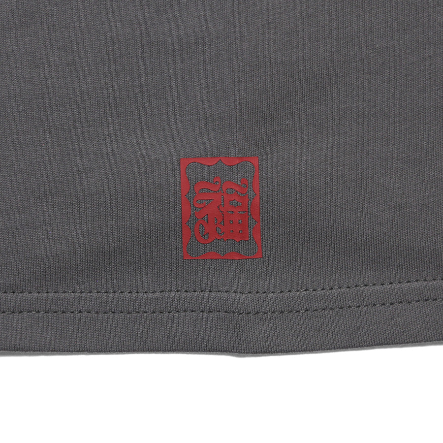 HAIGHT 仙臺 S/S TEE BLACK STORE 別注Tシャツ チャコール 左袖 福プリント詳細 HTBS-261001