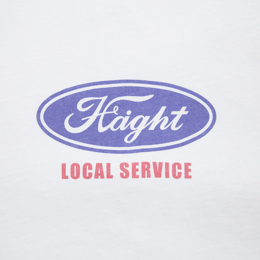 HAIGHT リンガーTシャツ ホワイト ロゴプリントアップ