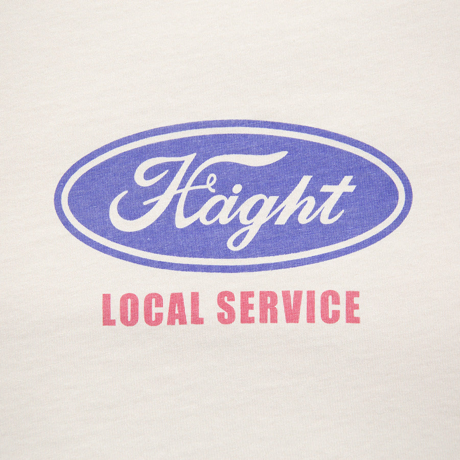 HAIGHT リンガーTシャツ ナチュラル ロゴプリントアップ