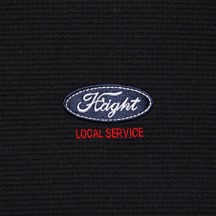 HAIGHT サーマルロンT ブラック ロゴ刺繍
