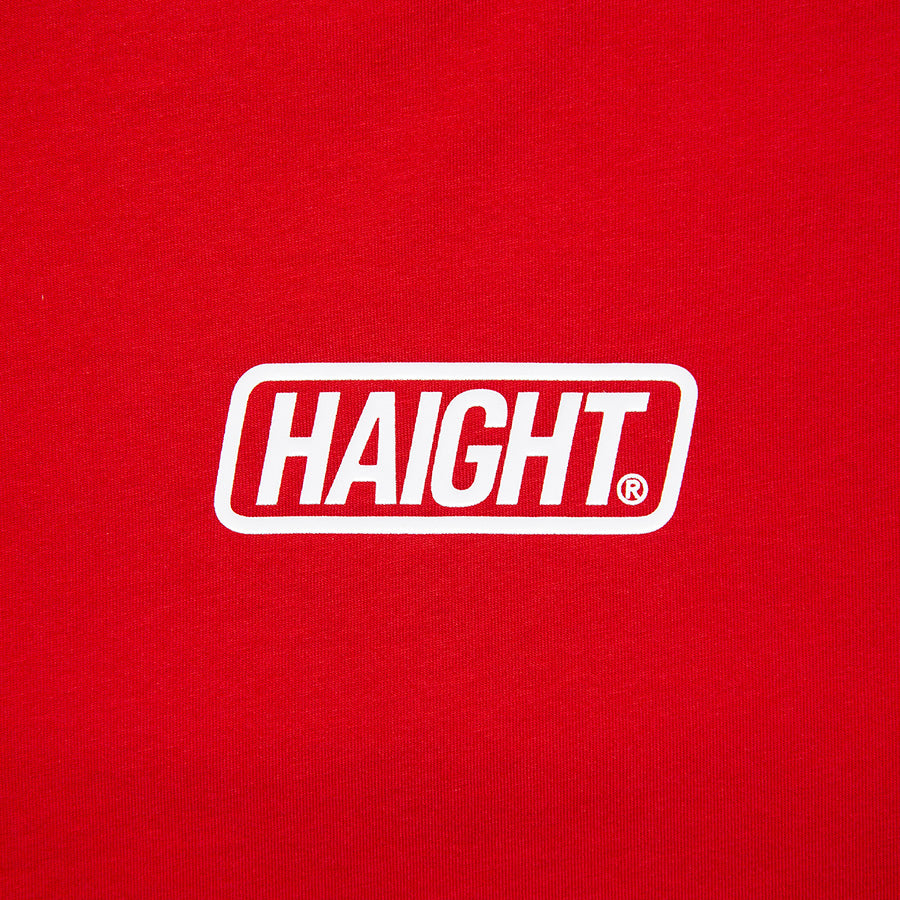 HAIGHT Tシャツ レッド ロゴアップ