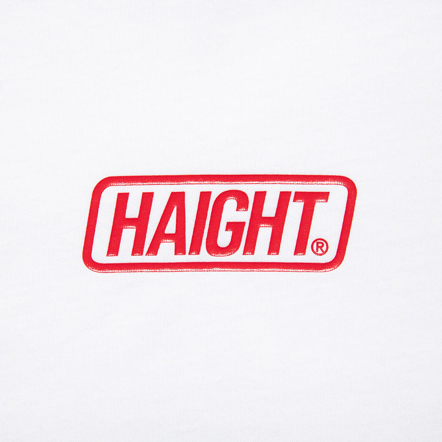 HAIGHT Tシャツ ホワイト ロゴアップ