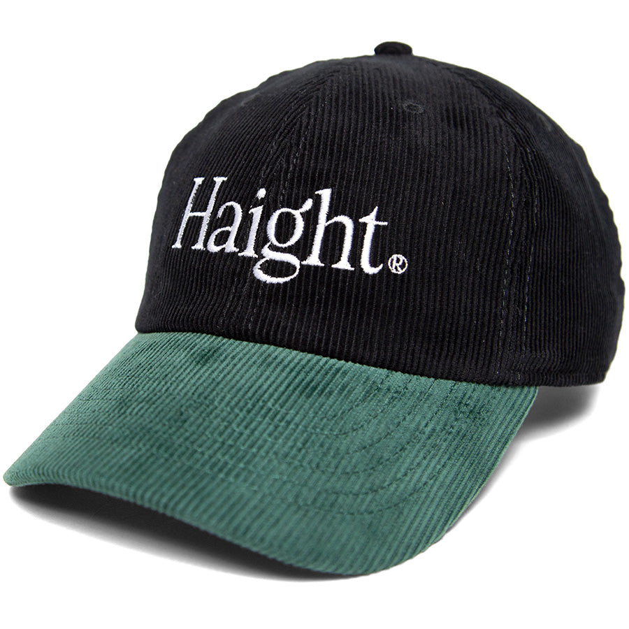 HAIGHT TWO-TONE COUDUROY CAP コーデュロイ キャップ ブラック/グリーン 平置き 左斜め HTAW-266005