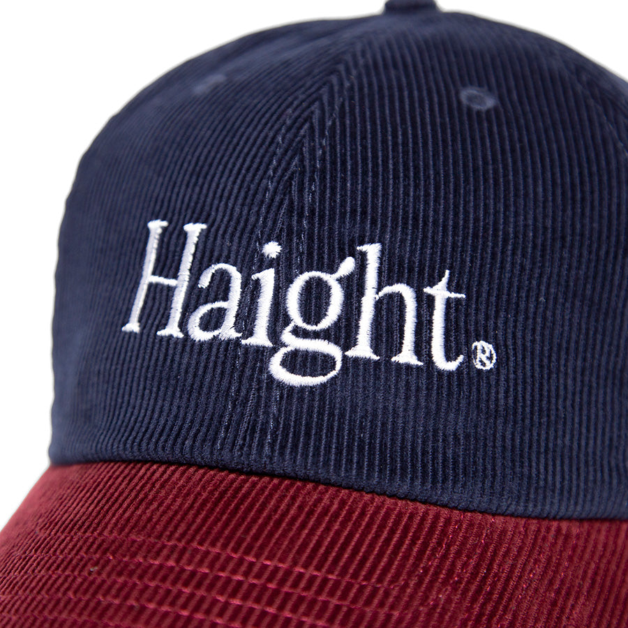 HAIGHT TWO-TONE COUDUROY CAP コーデュロイ キャップ ネイビー/バーガンディー フロントロゴ刺繍 HTAW-266005