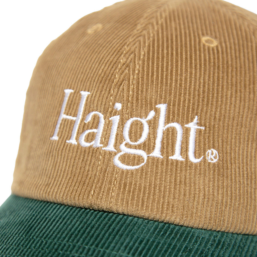 HAIGHT TWO-TONE COUDUROY CAP コーデュロイ キャップ サンド/グリーン フロントロゴ刺繍 HTAW-266005